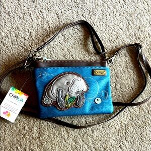 Chala Teal Manatee Crossbody Bag